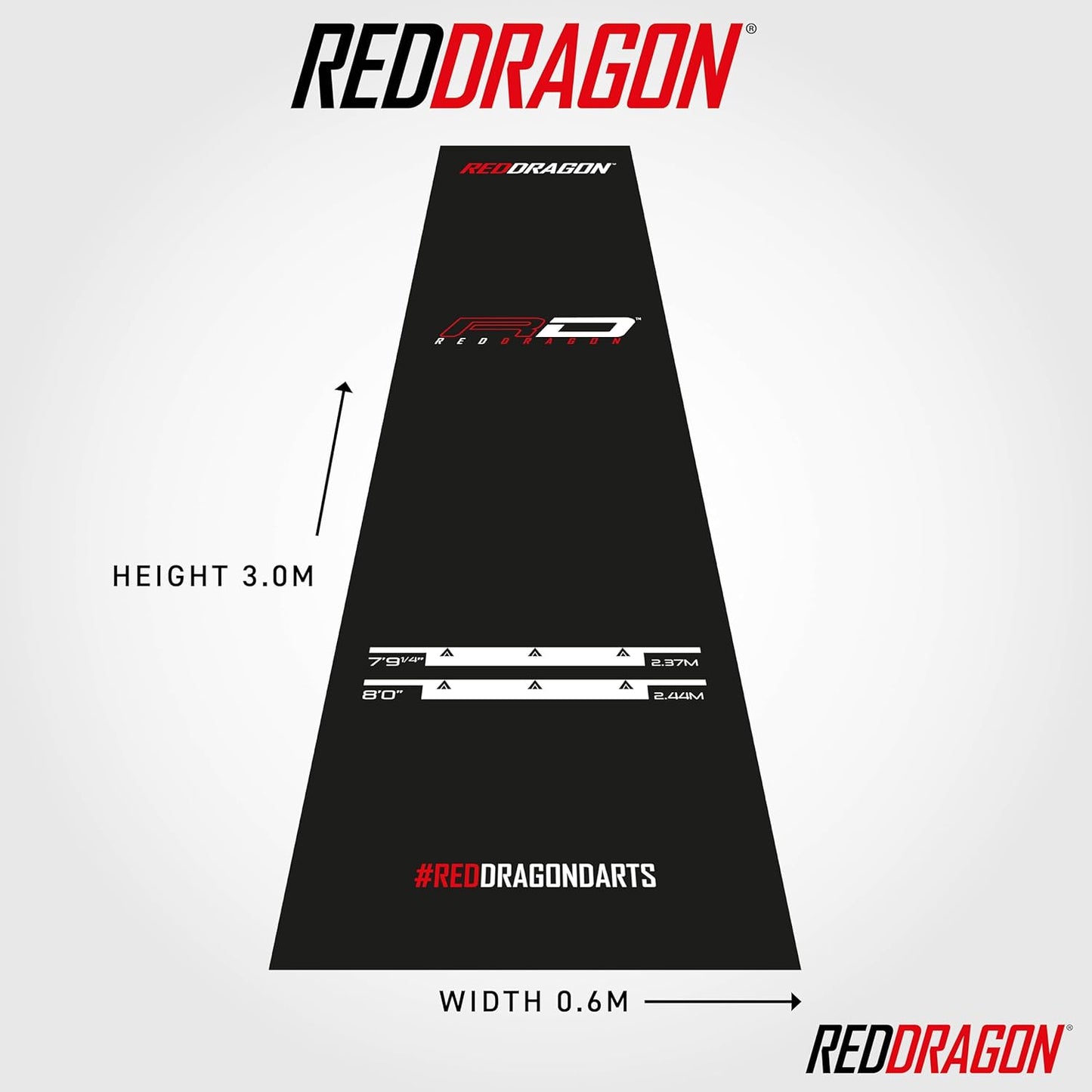 Darts Mat with Oche Line - Official Tournament Measurements - Professional Darts Accessories