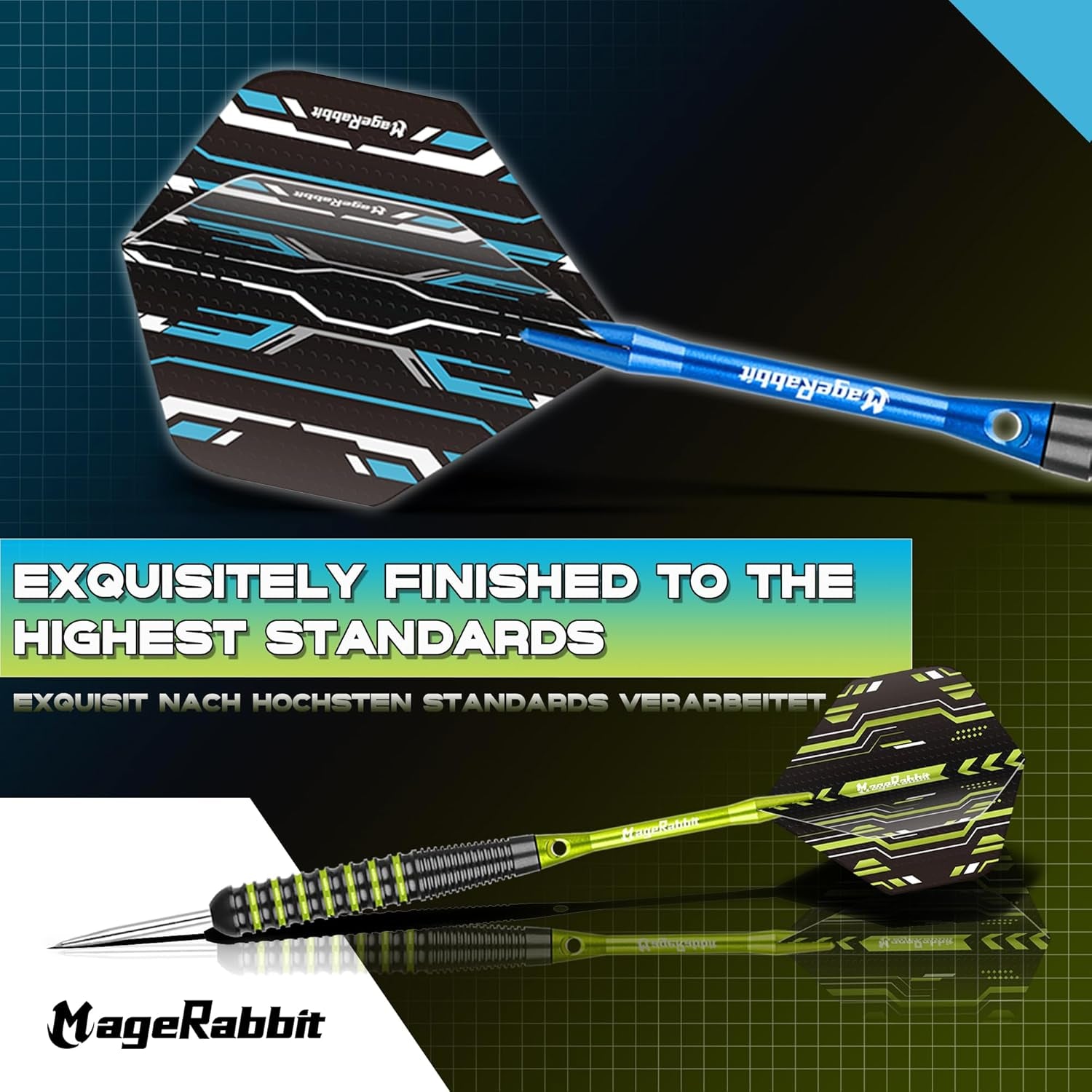 Steel Tip Darts Set 6Pack 22Gams,Metal Darts with 16Pcs Dart Flights+8Pcs Darts Shafts+1Pcs Dart Sharpener+2Pcs Dart Flights Protector,Steel Darts Kit