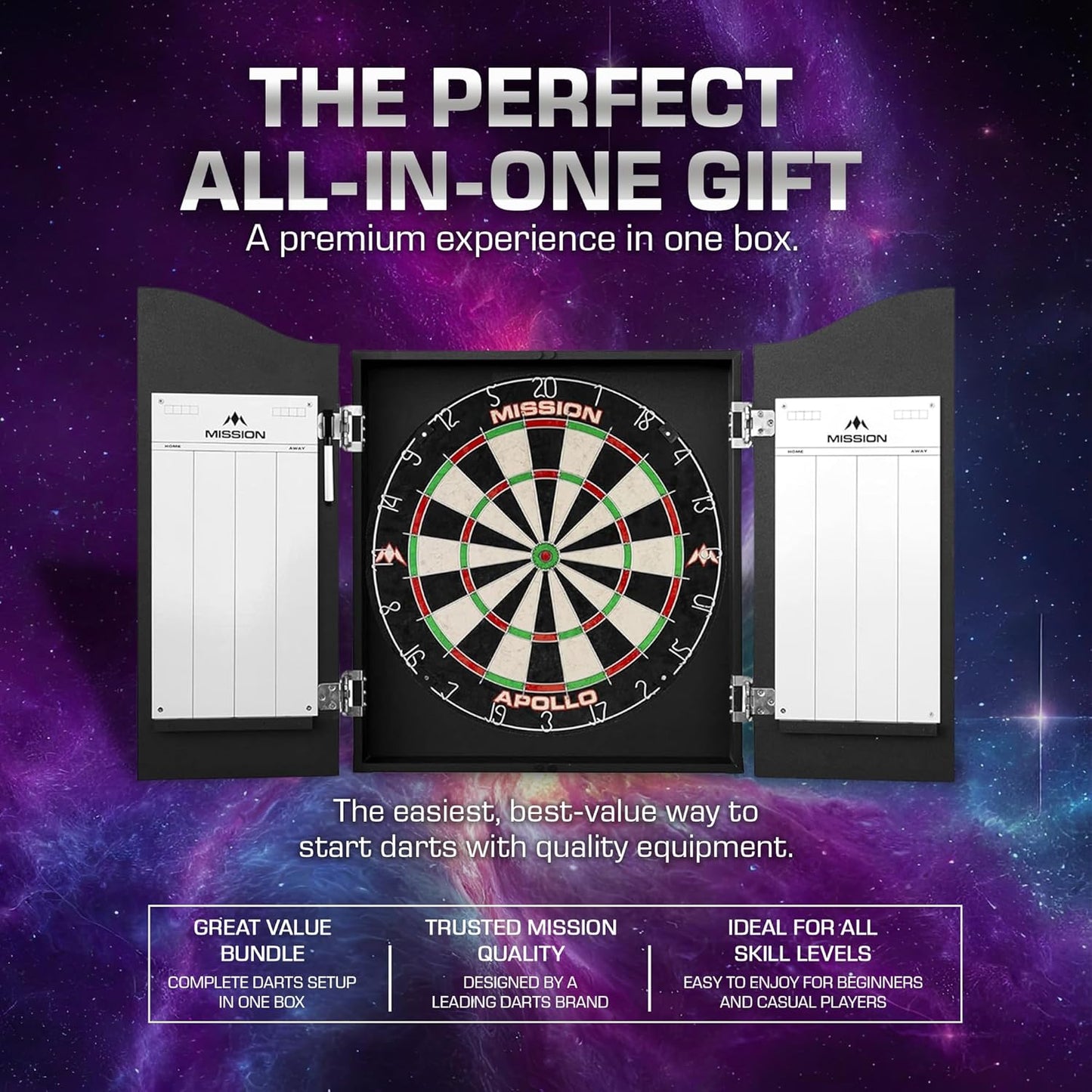 Dart Board Home Centre | Complete Darts Package Including Dartboard and 2 Sets of Darts