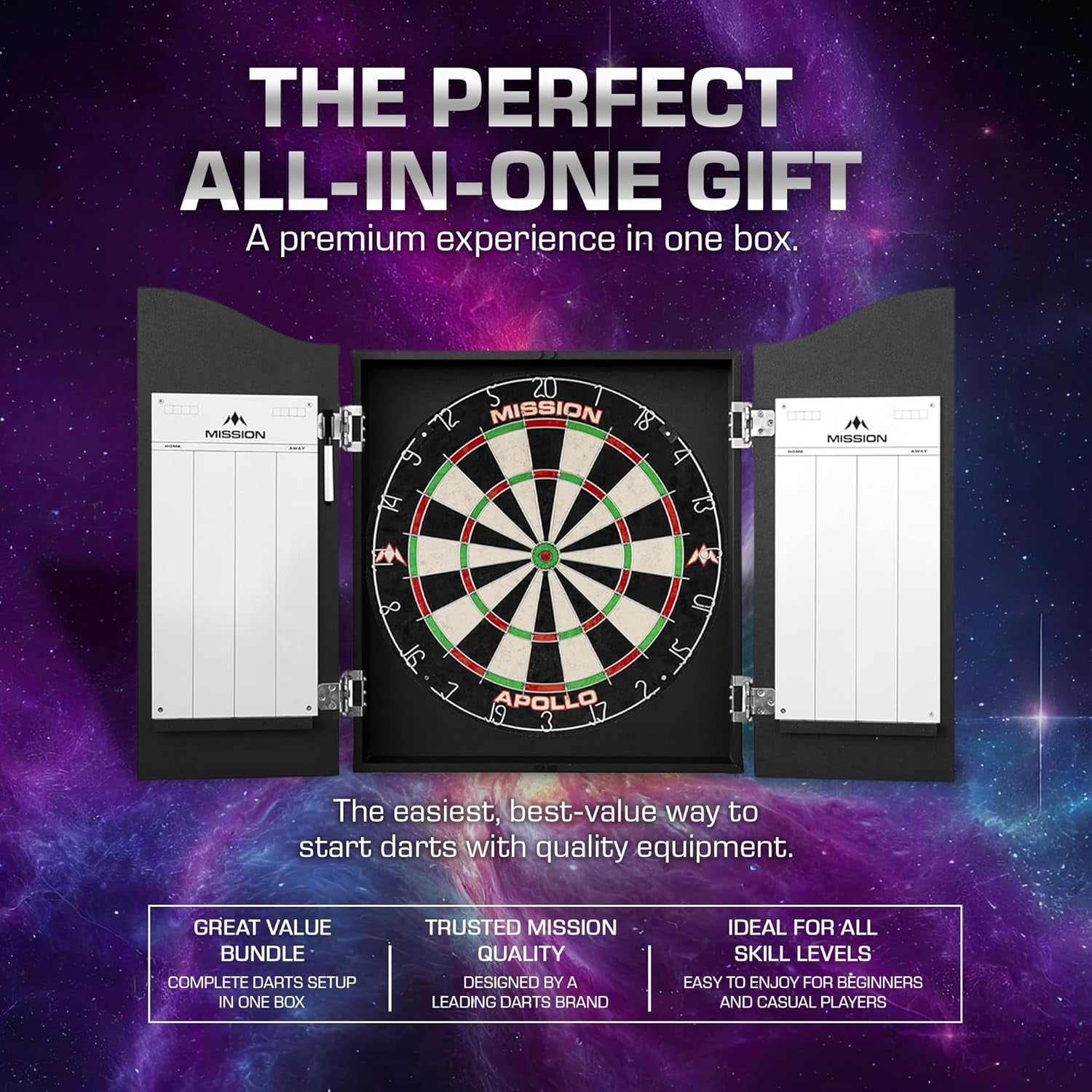 Dart Board Home Centre | Complete Darts Package Including Dartboard and 2 Sets of Darts