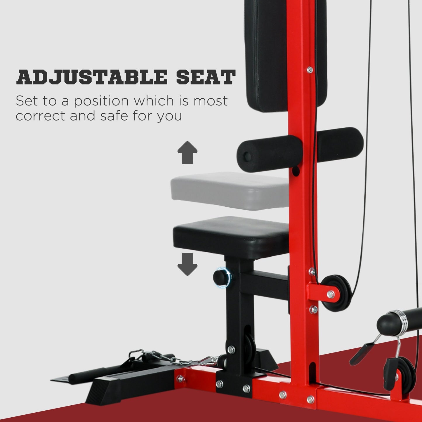 Pull up Bar Stand Power Cage with Adjustable Seat, Home Gym