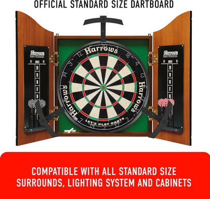 Dart Board Let’S Play Set, Dartboard Official Size I Contains 6 Darts I Compatible with Dart Board Stand, Lighting and Cabinet I 6 Darts Set with Board