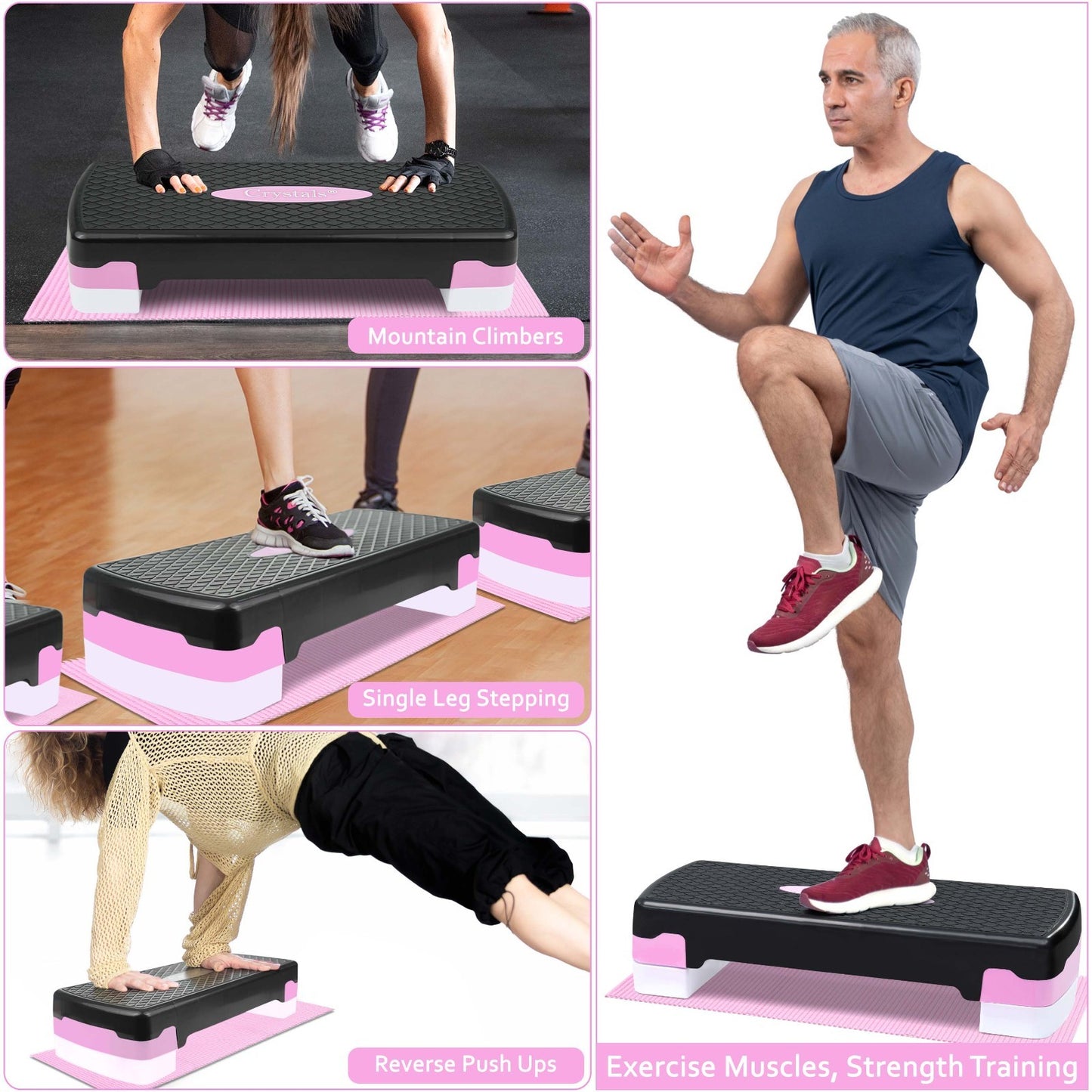 Aerobic Exercise Stepper Durable Non-Slip Mat Adjustable Fitness Yoga Equipment