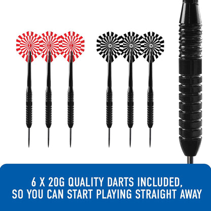 Dart Board Let’S Play Set, Dartboard Official Size I Contains 6 Darts I Compatible with Dart Board Stand, Lighting and Cabinet I 6 Darts Set with Board