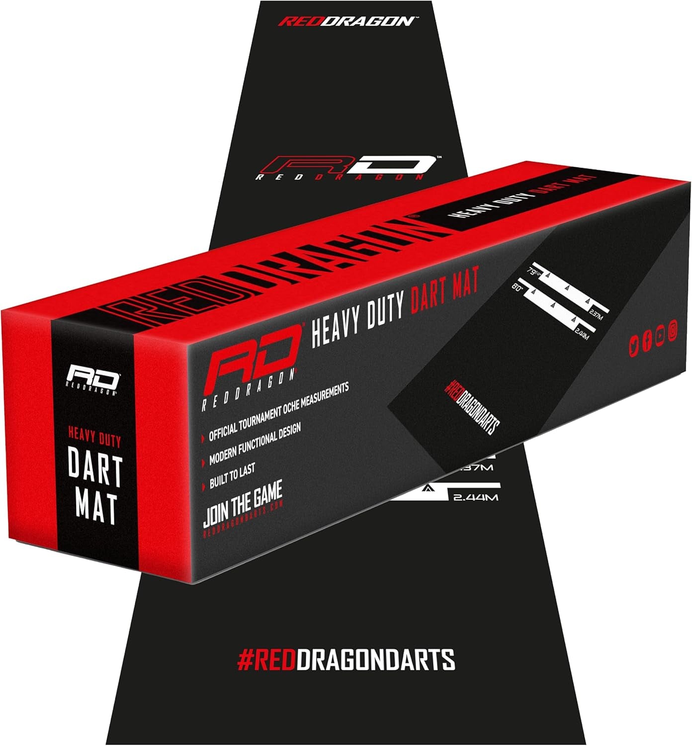 Darts Mat with Oche Line - Official Tournament Measurements - Professional Darts Accessories