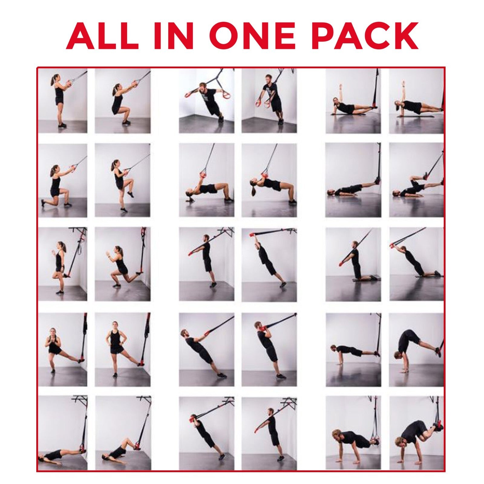 PRO SUSPENSION RESISTANCE BAND TRAINER WORKOUT TRAIN HOME GYM CROSSFIT EXERCISE