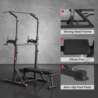 Power Tower Weight Bench Dip Stands Multifunction Pull-Ups Home Gym Fitness