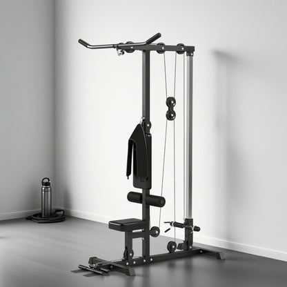 Pull up Bar Stand Power Cage with Adjustable Seat, Home Gym