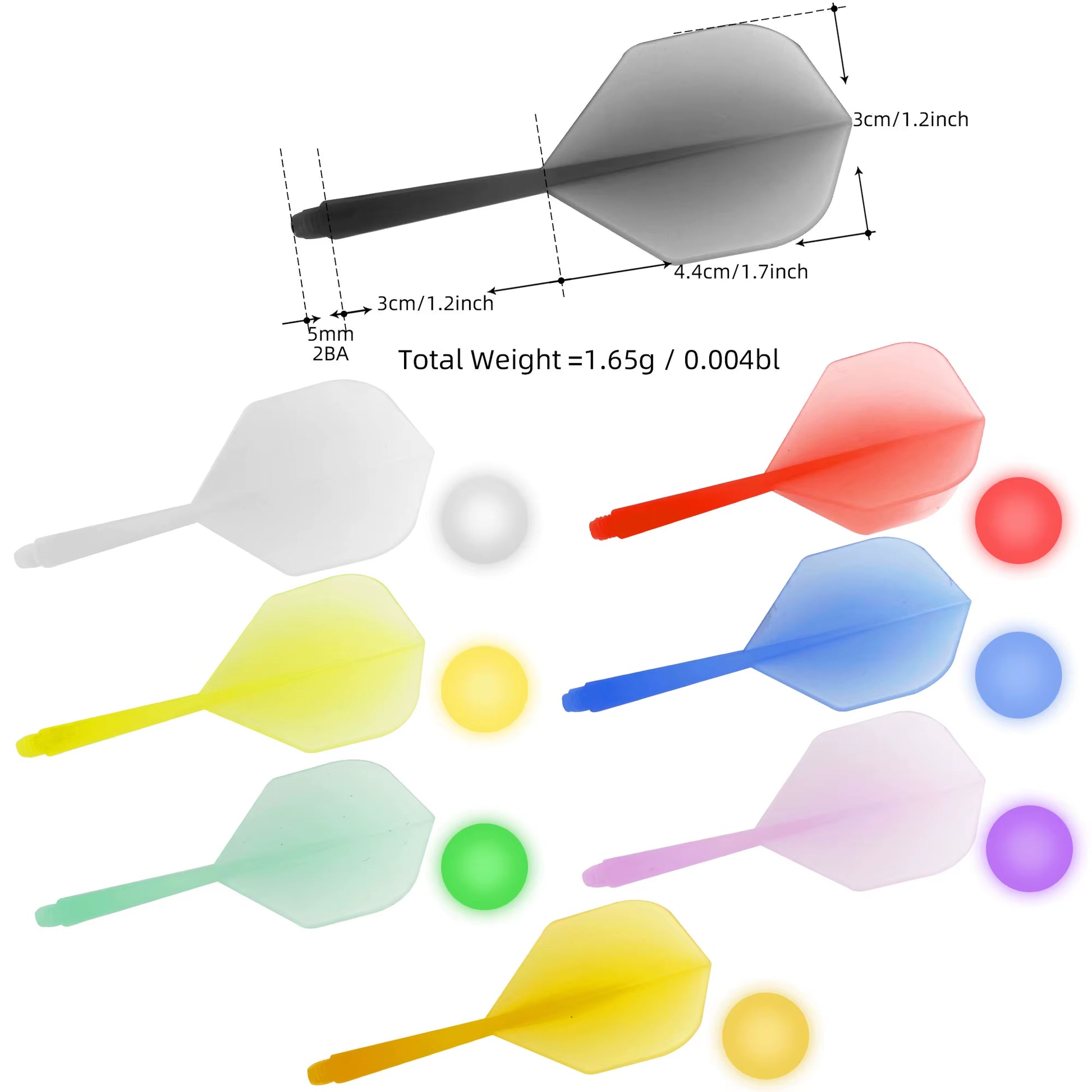 Darts 6Pcs Professional Darts 2BA Spiral Soft Integral Darts 75% Transparency, Darts and Dart Boards