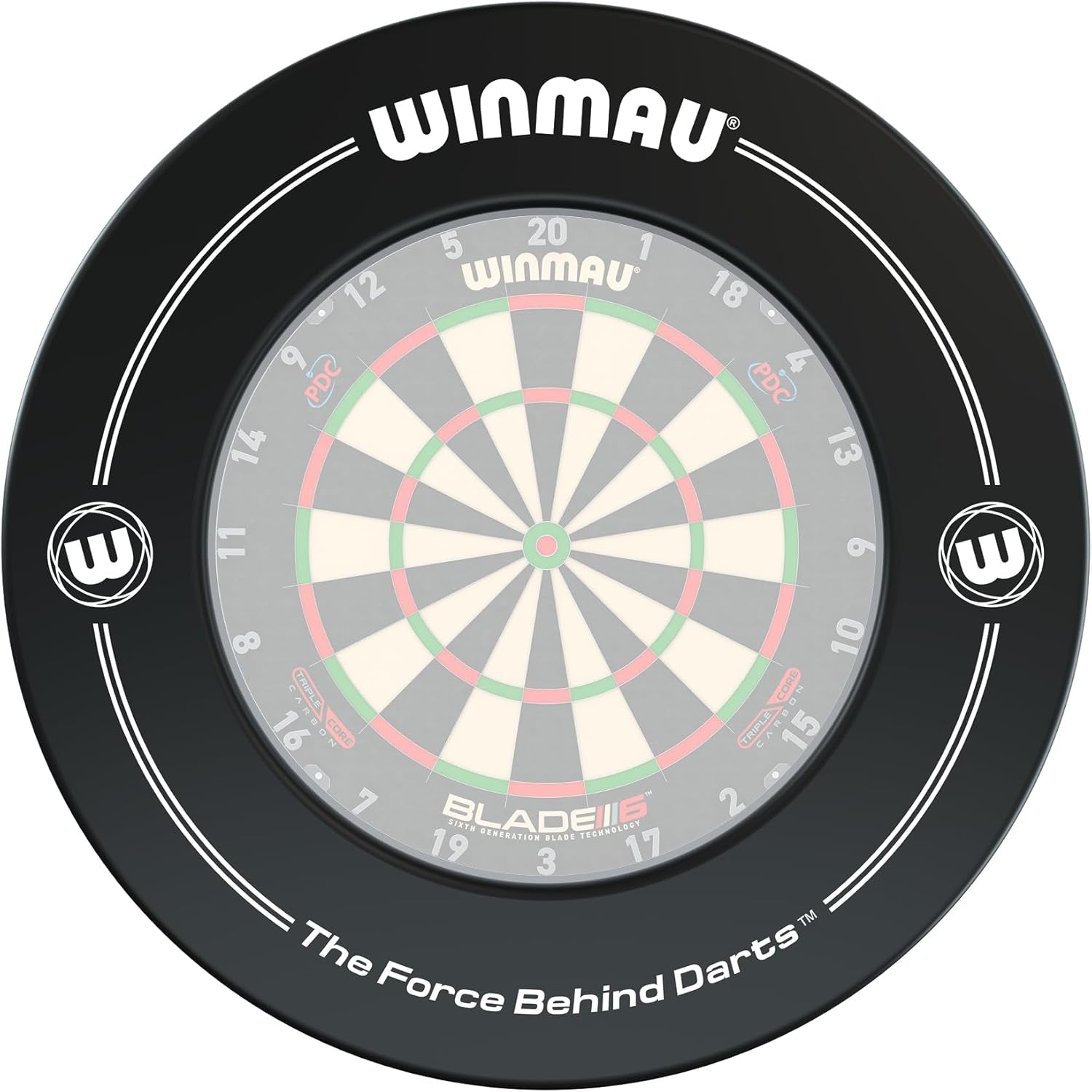 Printed Dart Board Surround Ring – Durable Backboard Wall Protector for Dartboards - Available in White, Black, Red & Blue - Professional Darts Accessories