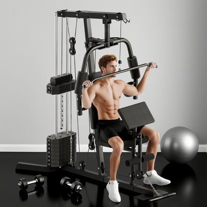Multifunction Home Gym Machine with 45Kg Weight Stack, for Full Body Workout
