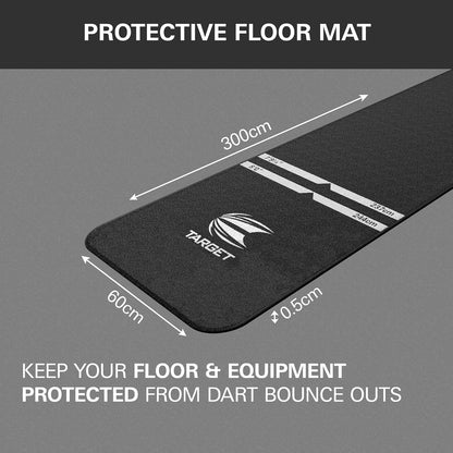 Dart Mat - World Champions/Ink/Mod | Dart Oche Mat with Soft Tip and Steel Tip Throw Line Distances | Non Slip Carpet Mats for Floor and Dart Tips Protection | Darts Accessories