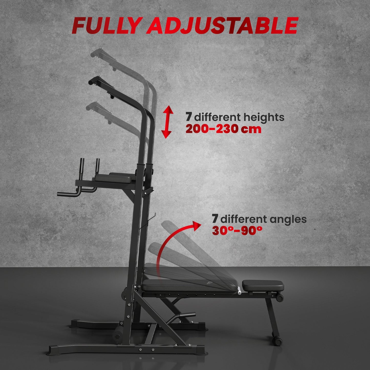 Power Tower Weight Bench Dip Stands Multifunction Pull-Ups Home Gym Fitness