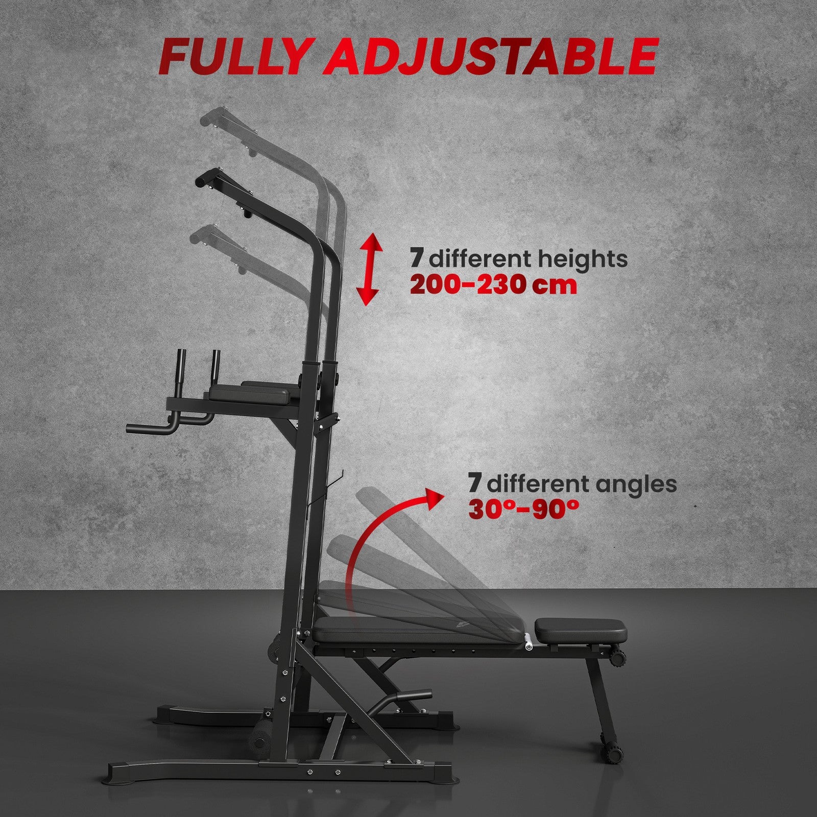 Power Tower Weight Bench Dip Stands Multifunction Pull-Ups Home Gym Fitness