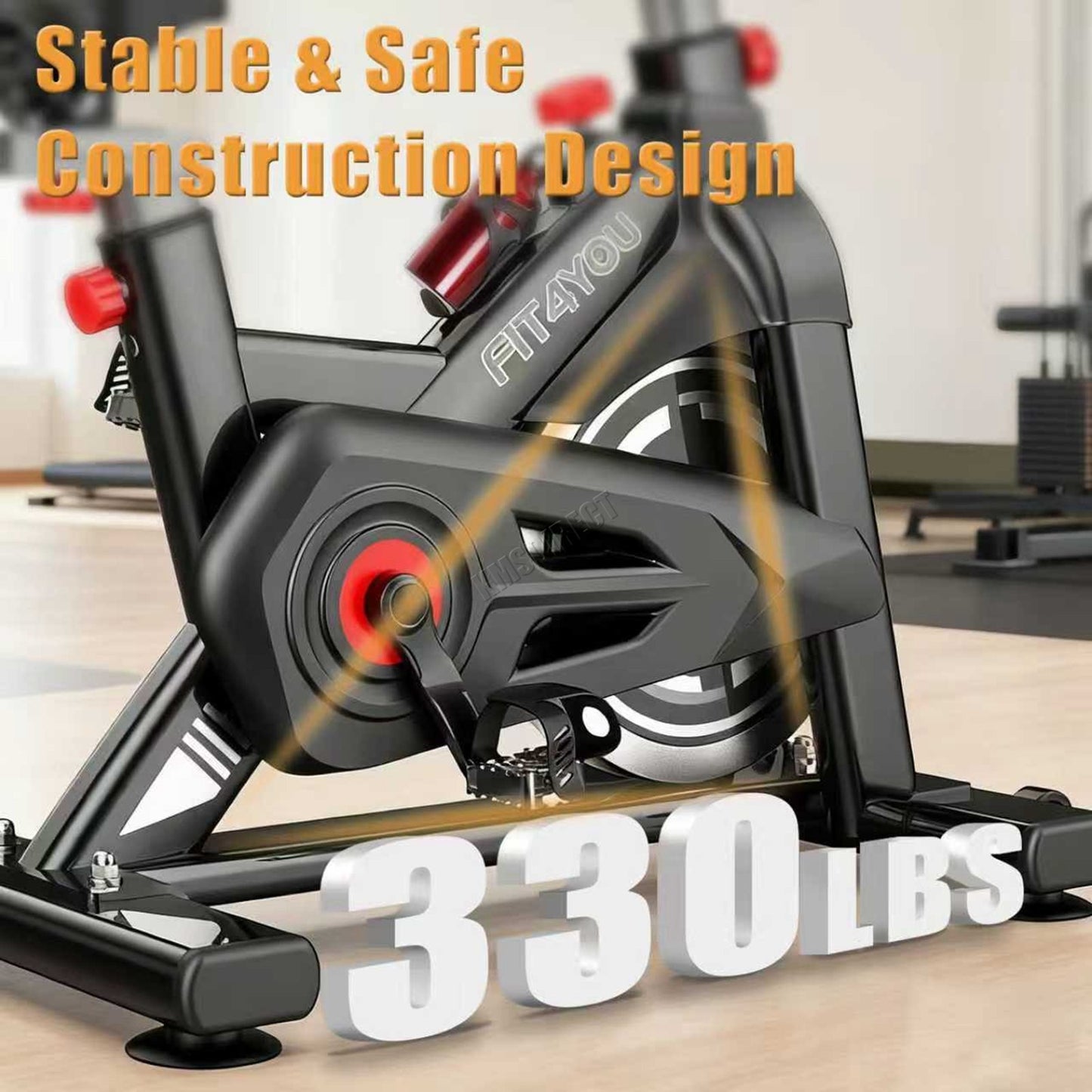 Exercise Bike Indoor Cycling Home Gym Workout Cardio Fitness LCD Monitor Black