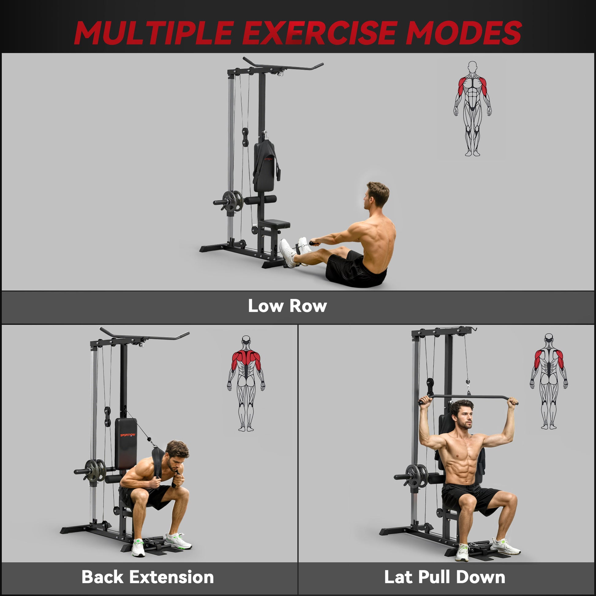 Pull up Bar Stand Power Cage with Adjustable Seat, Home Gym