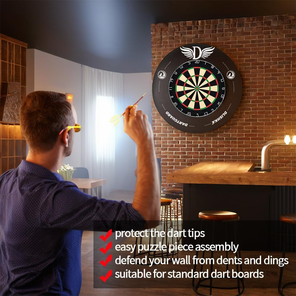 Dart Board Surround Ring, Protective EVA Wall Cover for Missed Throws,Easy Assembly for Home & Outdoor Use,Perfect Darts Accessory, Prevent Wall Damage with the Wall Protector Plate.