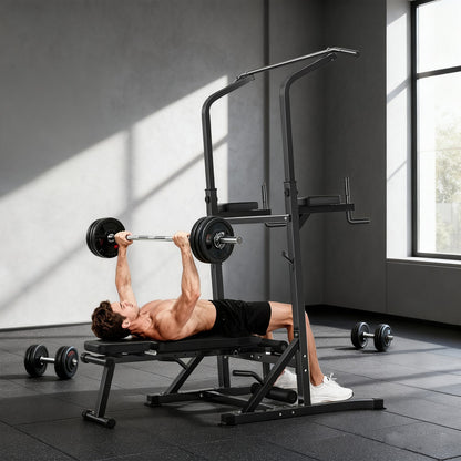 Power Tower Weight Bench Dip Stands Multifunction Pull-Ups Home Gym Fitness