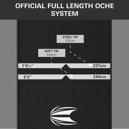 Dart Mat - World Champions/Ink/Mod | Dart Oche Mat with Soft Tip and Steel Tip Throw Line Distances | Non Slip Carpet Mats for Floor and Dart Tips Protection | Darts Accessories