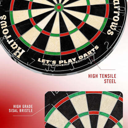 Dart Board Let’S Play Set, Dartboard Official Size I Contains 6 Darts I Compatible with Dart Board Stand, Lighting and Cabinet I 6 Darts Set with Board