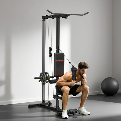 Pull up Bar Stand Power Cage with Adjustable Seat, Home Gym
