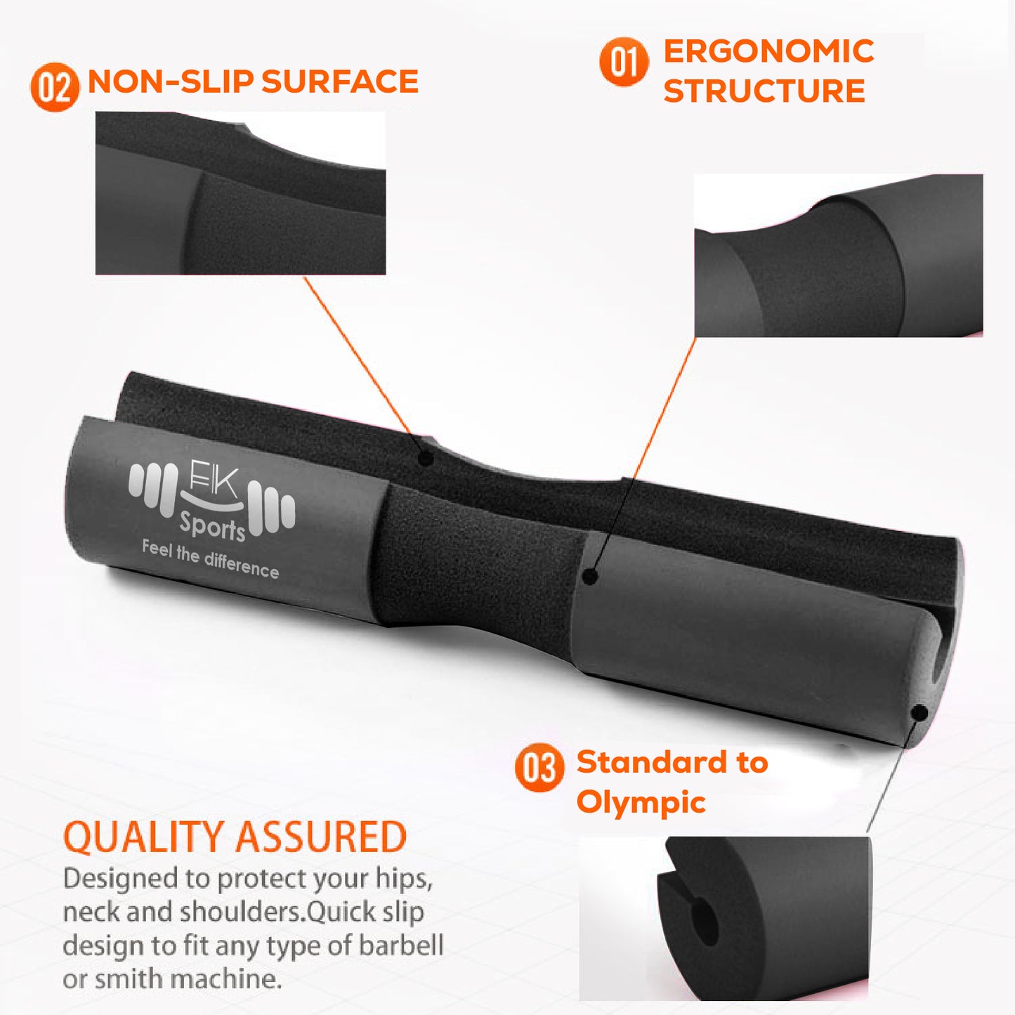 Barbell Pad Weight Lifting Squat Bar Padding Foam Gym Neck Shoulder Protection