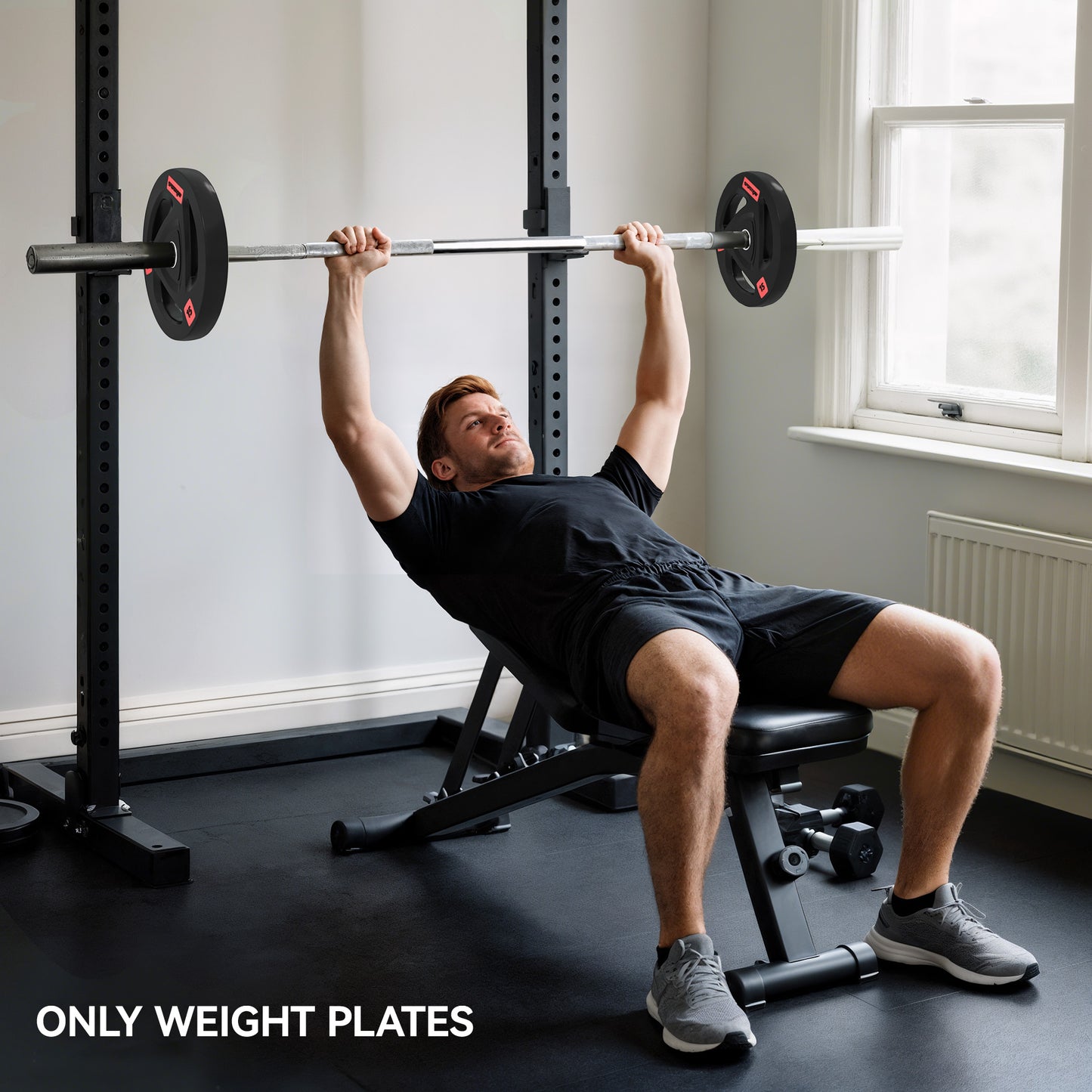 Olympic Weight Plates, Tri-Grip Barbell Weights Set with 2'' Holes