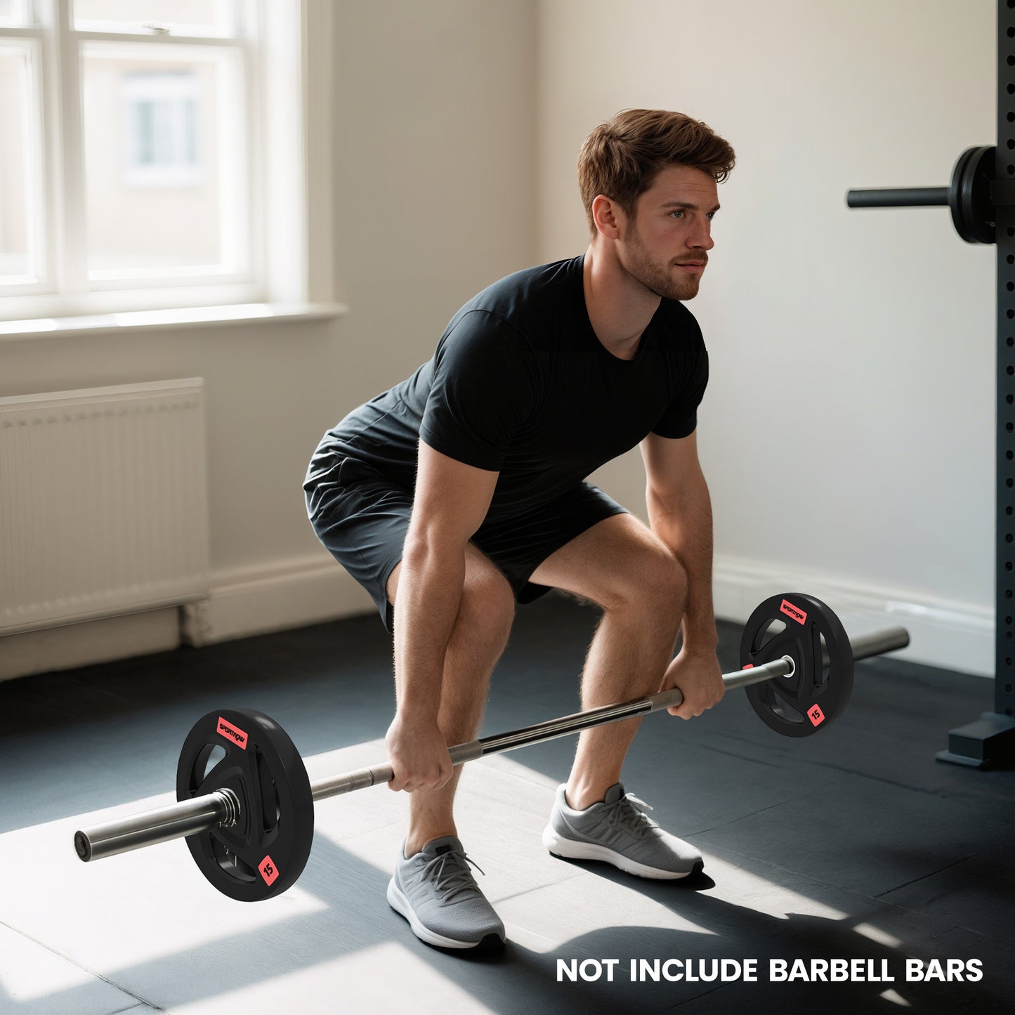 Olympic Weight Plates, Tri-Grip Barbell Weights Set with 2'' Holes